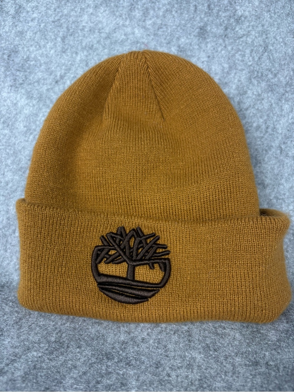 Timberland Brown Embroidered Logo Cuff Beanie